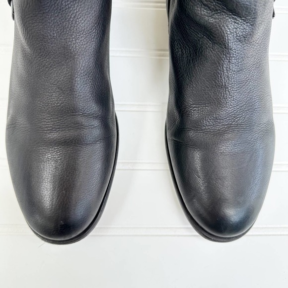 Valentino Rockstud Ankle Bootie Studded Strap Leather Chelsea Flat Boots - Picture 12 of 13